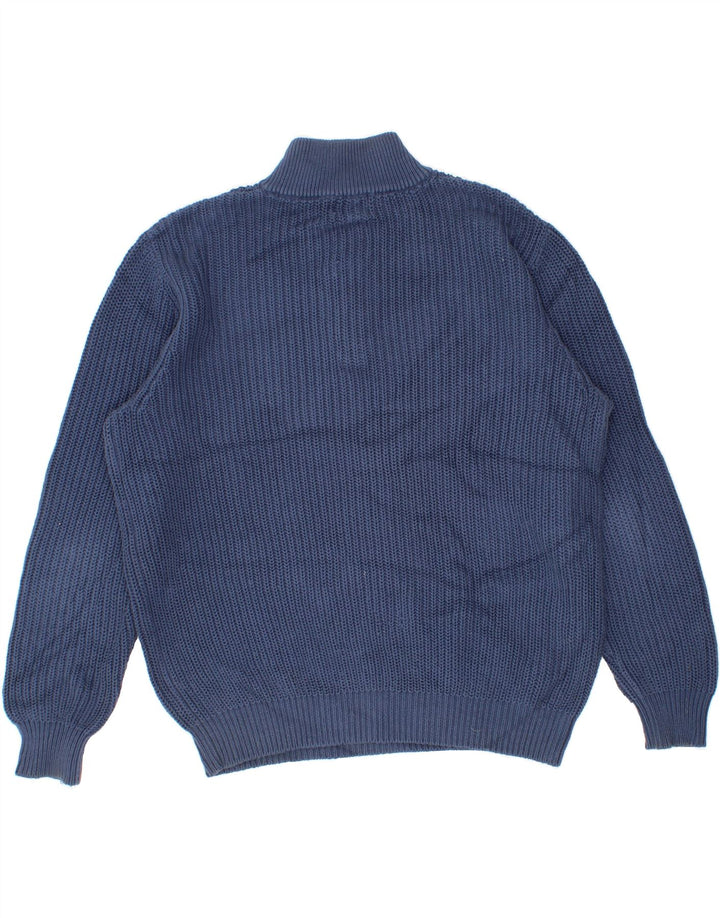 L.L.BEAN Pull col boutonné pour homme en coton bleu moyen