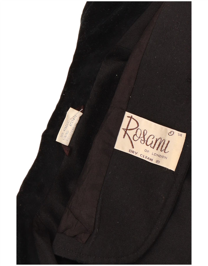 Rosami Veste Blazer 2 Boutons Femme UK 14 Grand Acétate Noir
