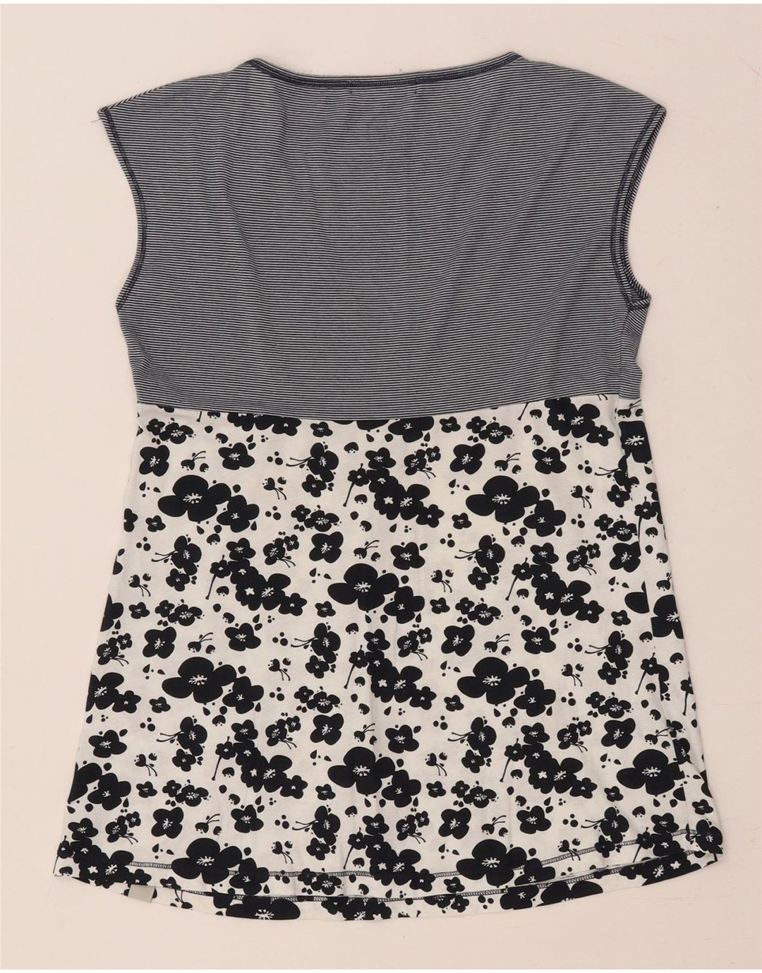 CONVERSE Chemisier sans manches pour femme UK 12 en coton floral bleu marine moyen