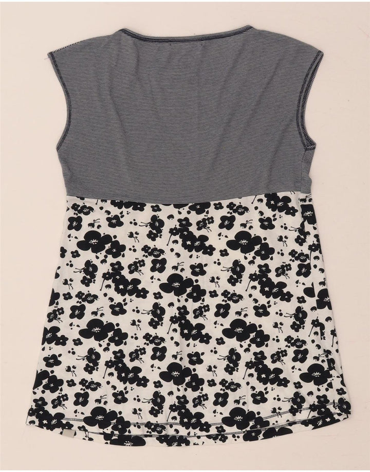 CONVERSE Chemisier sans manches pour femme UK 12 en coton floral bleu marine moyen