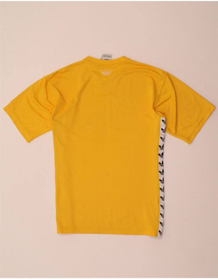ADIDAS T-shirt graphique pour hommes, petit, jaune, color block, en polyester