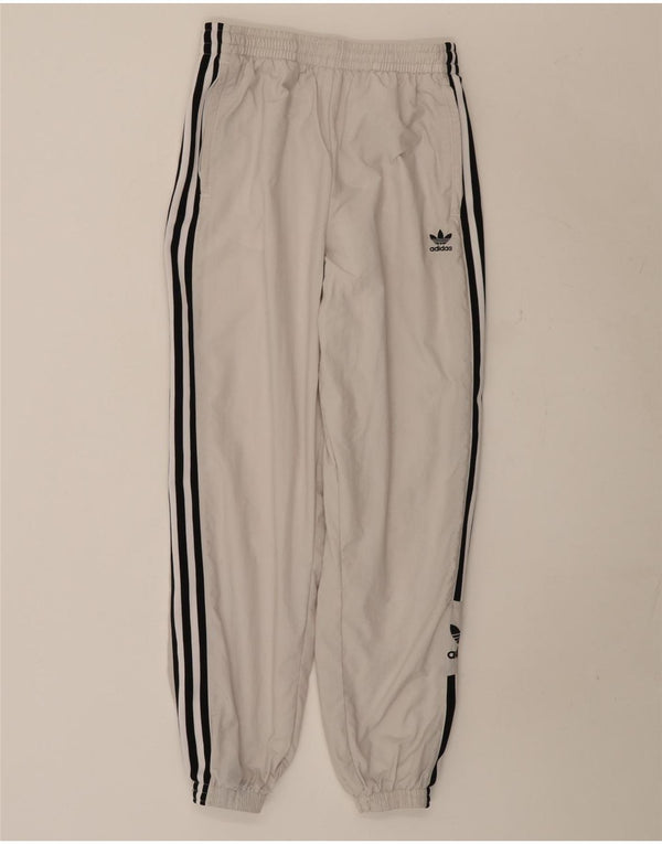 Adidas Pantalon de survêtement pour femme Joggers UK 10 Petit nylon blanc