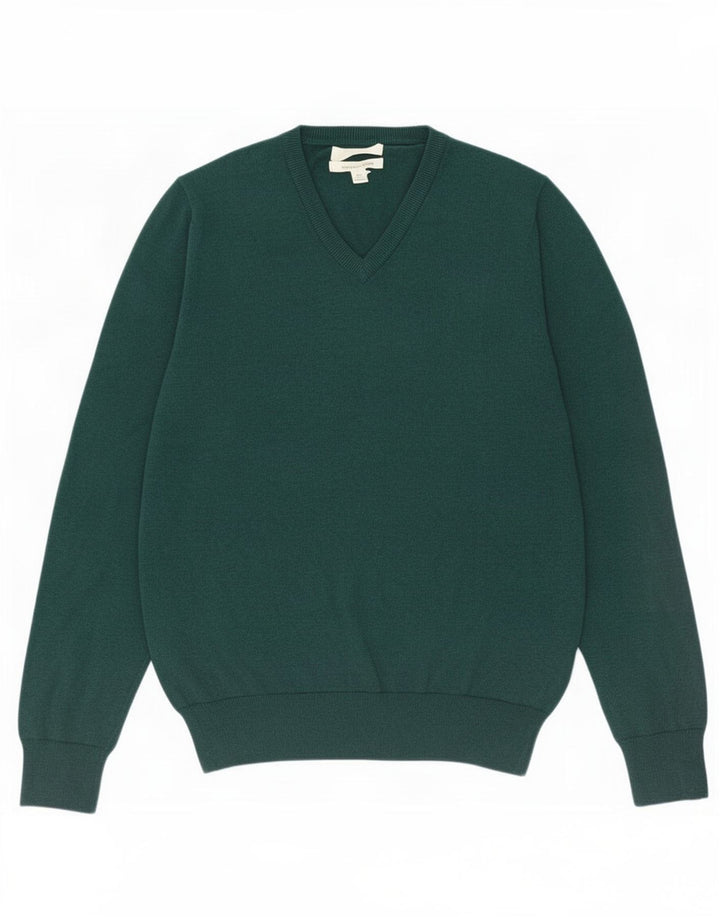 Marks & Spencer Pull Col V Homme Vert Moyen Coton
