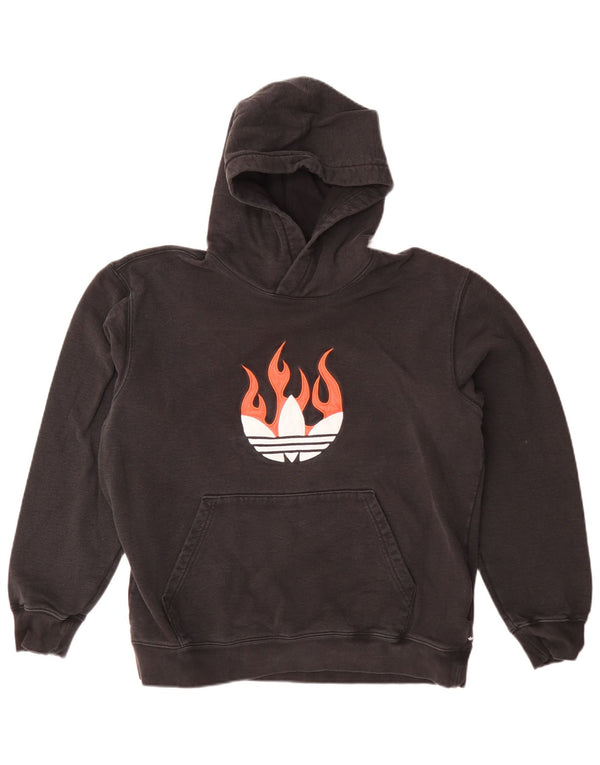 Adidas Pull à capuche graphique pour homme en coton noir moyen