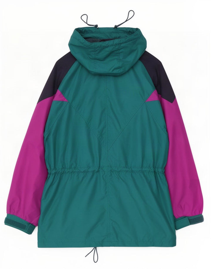 Columbia Veste de pluie surdimensionnée à capuche pour femme UK 14 Vert moyen Colourblock