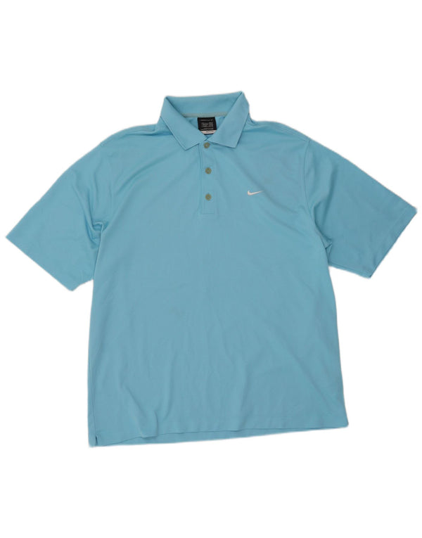 Nike Polo Homme UK 42/44 Large Bleu Polyester