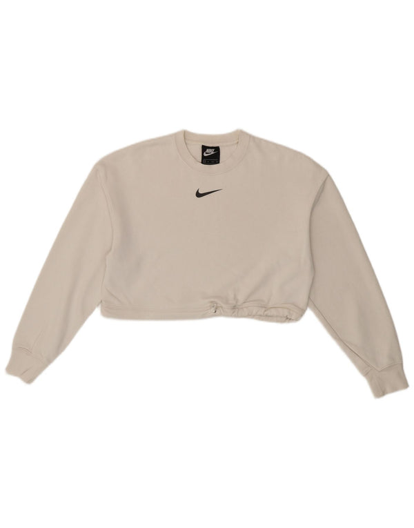 Nike Sweat-shirt court surdimensionné pour femme UK 6 XS en coton blanc