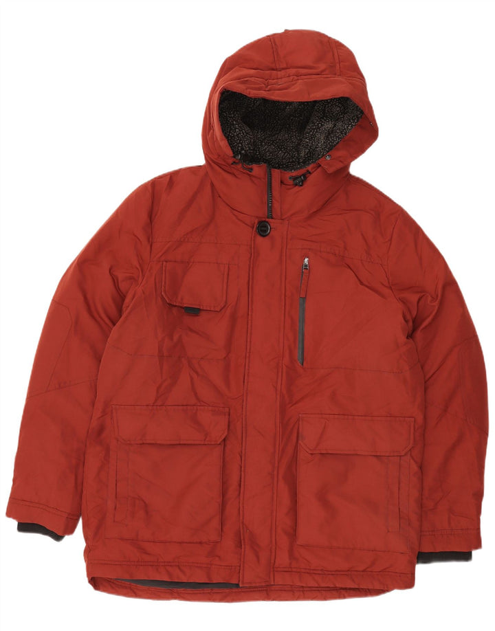 Marks & Spencer Parka rembourrée à capuche pour homme UK 40 Large Bordeaux Hiver