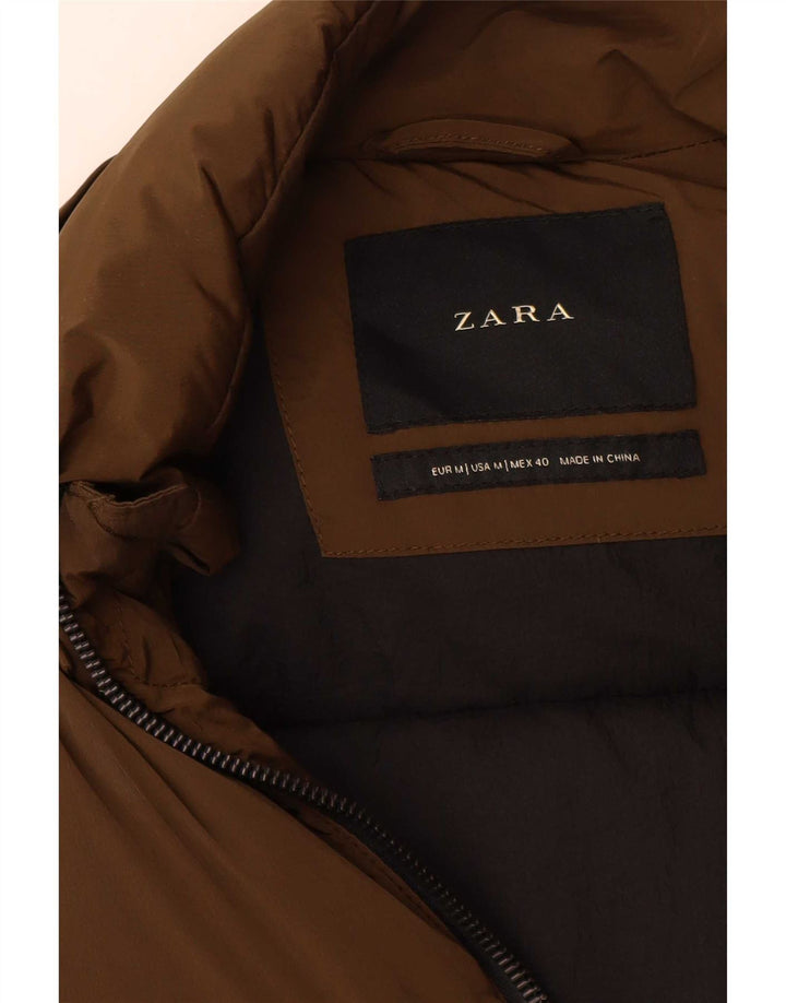 Zara Manteau rembourré pour homme UK 38 Medium Kaki Nylon Biker