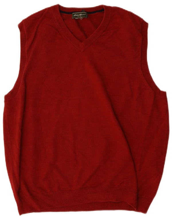 Eddie Bauer Mens Vest Tank Top Medium Burgundy Cotton
