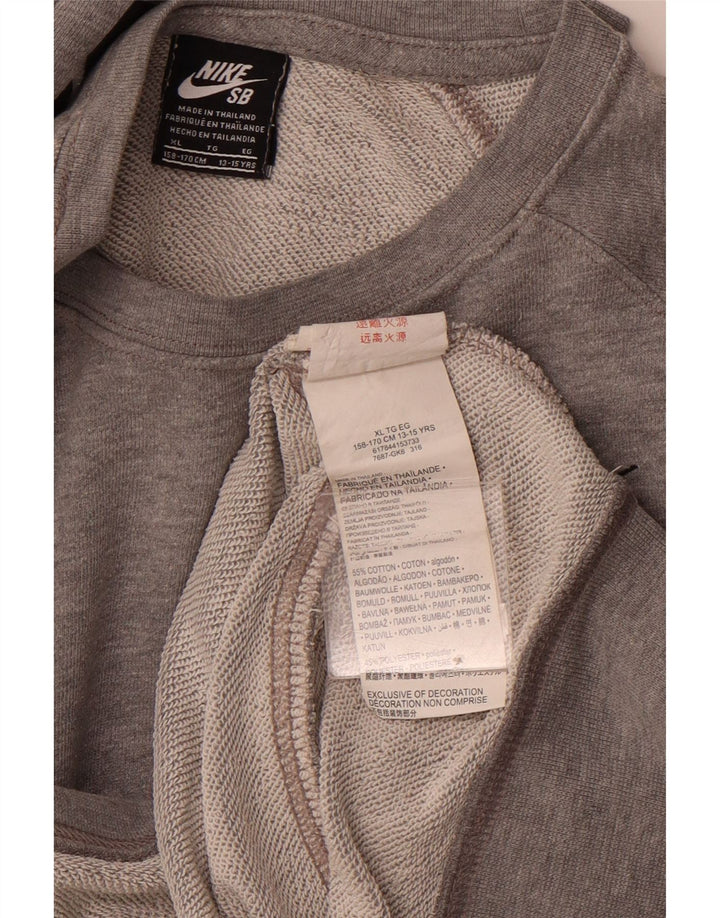 Nike Sweat-shirt coupe ample pour fille 13-14 ans XL Gris Coton