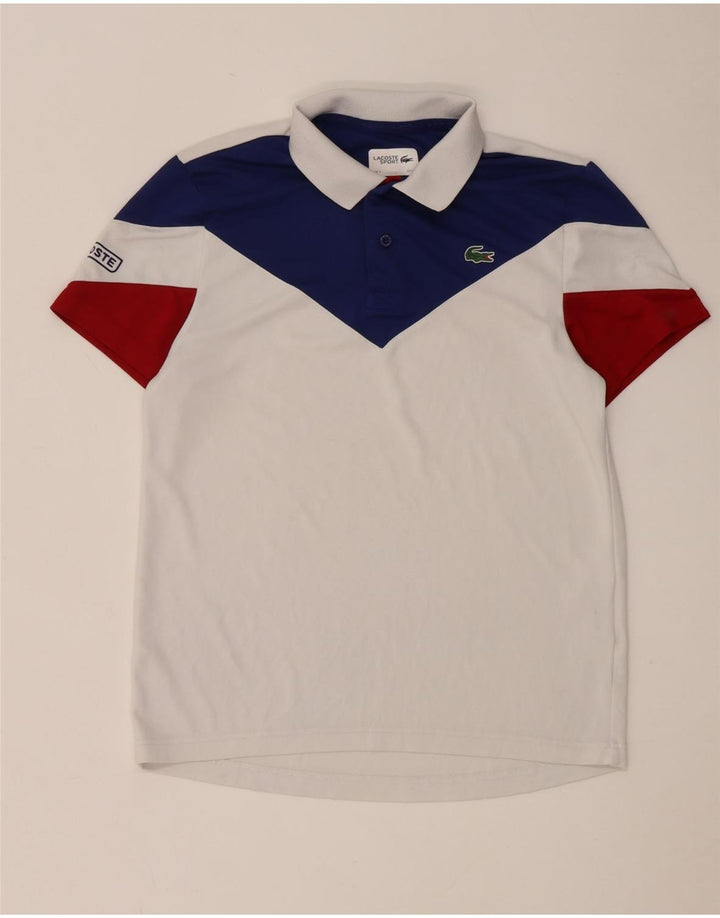 Lacoste Polo Homme Taille 3 Petit Blanc Colorblock Polyester