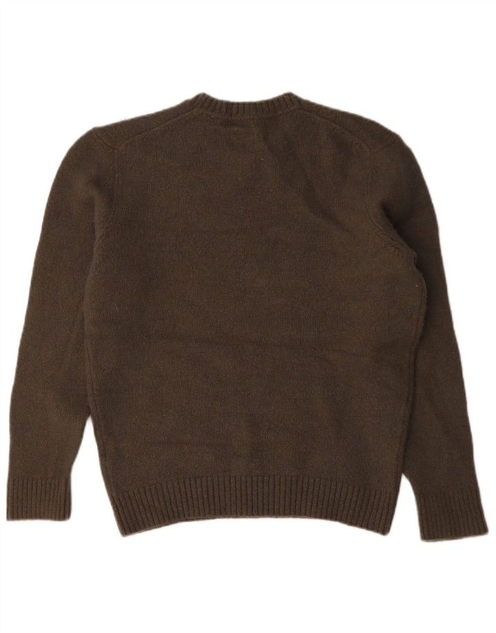 Massimo Dutti Pull à col rond pour femme UK 16 Grande laine marron
