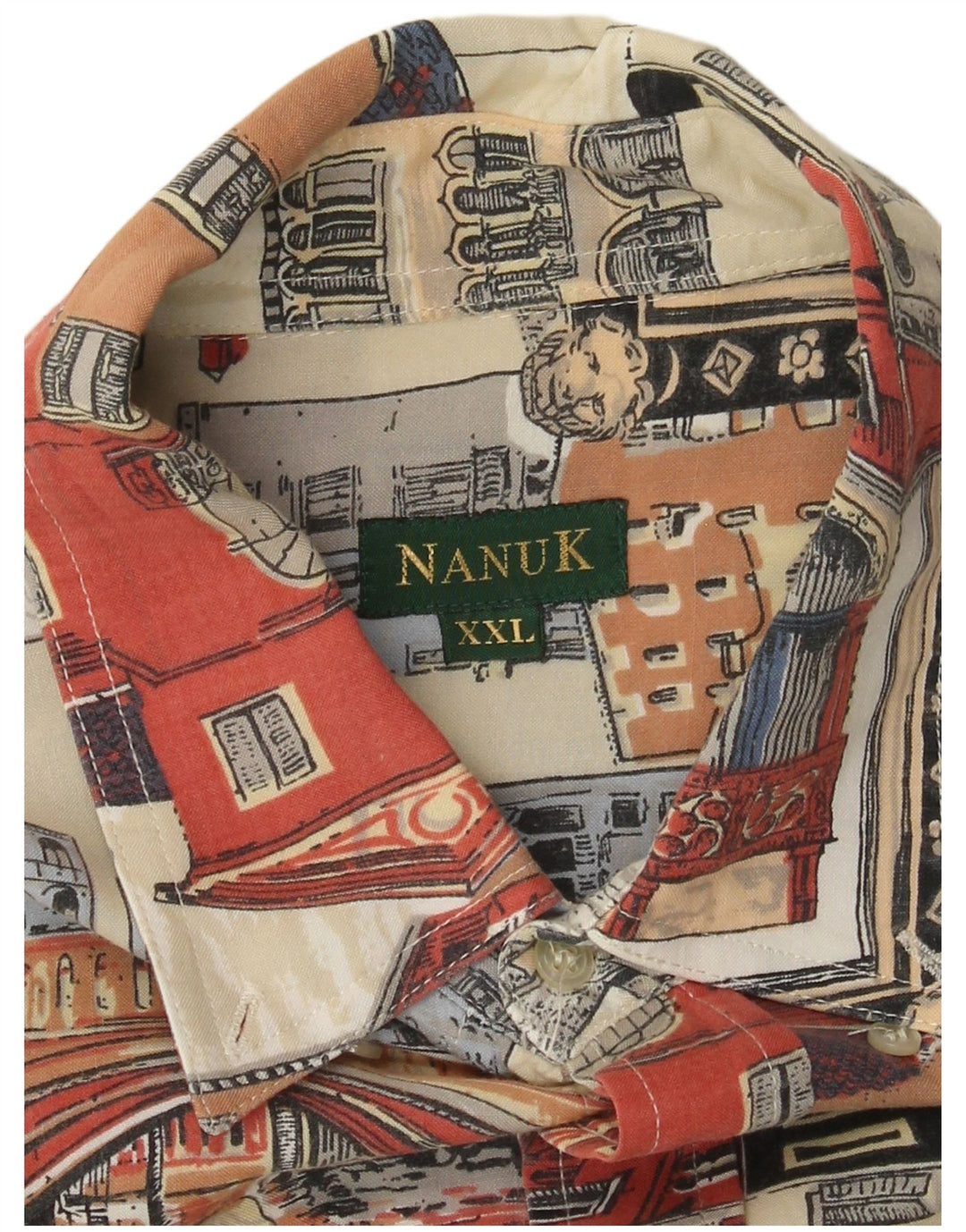 Chemise graphique vintage à manches courtes pour hommes 2XL multicolore