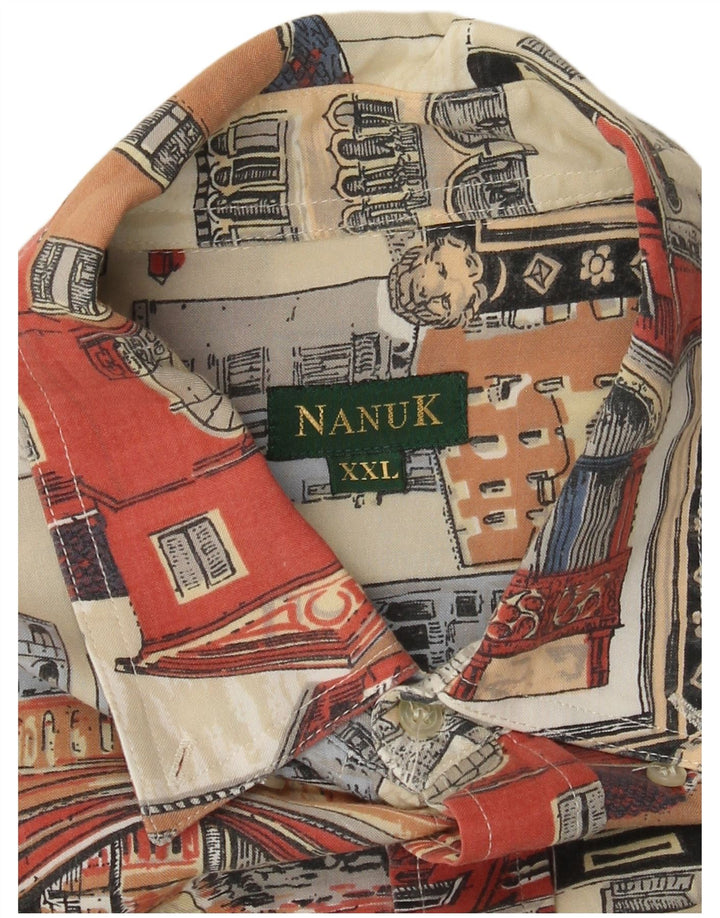 Chemise graphique vintage à manches courtes pour hommes 2XL multicolore