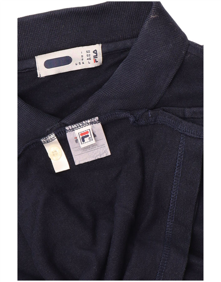 FILA Polo Homme Large Bleu Marine Coton