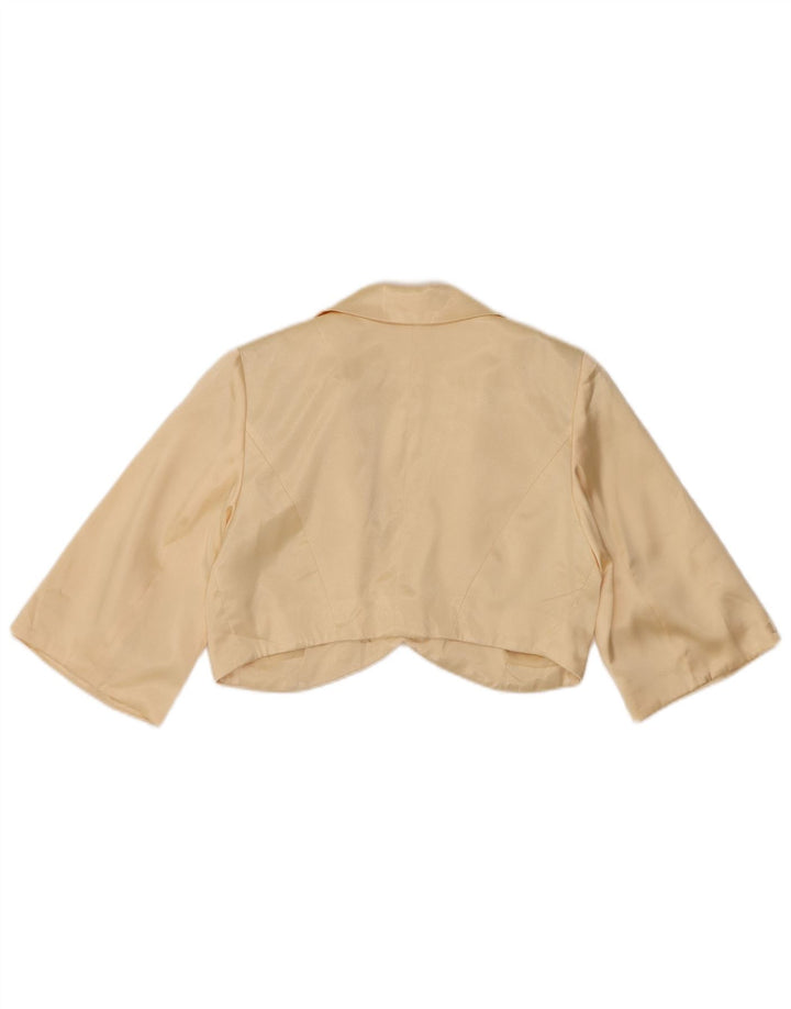 vintage Femmes 1/2 Manches Boléro Top IT 42 Medium Off White
