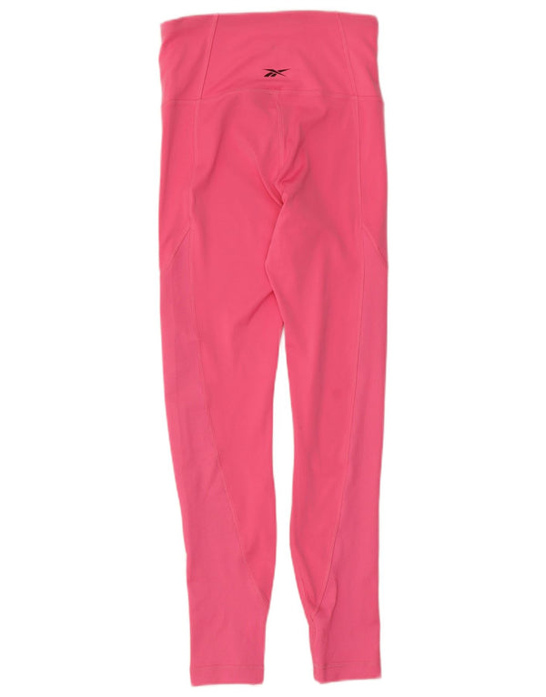 Reebok Leggings Femme UK 8/10 Petit Rose Polyester
