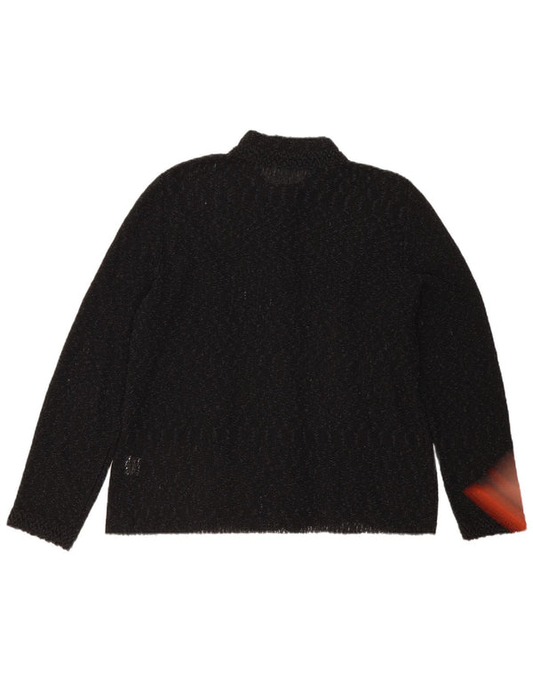 Cardigan Femme Vintage Transparent IT 50 XL Noir Acrylique