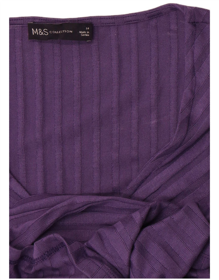Marks & Spencer Robe trapèze pour femme UK 44, rayures violettes moyennes