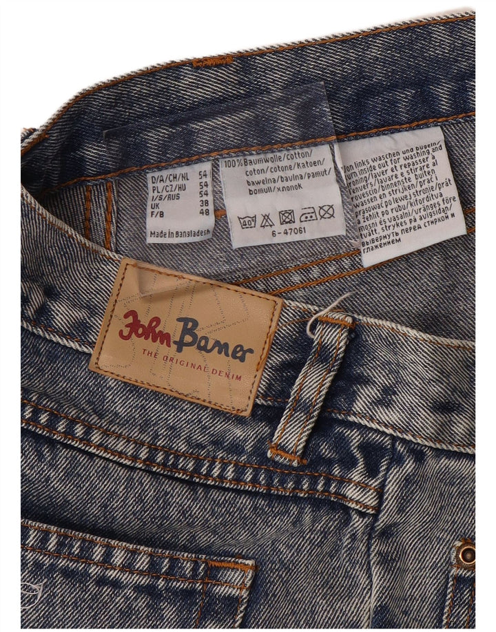 John Baner Short en jean pour homme W38 XL Bleu Coton