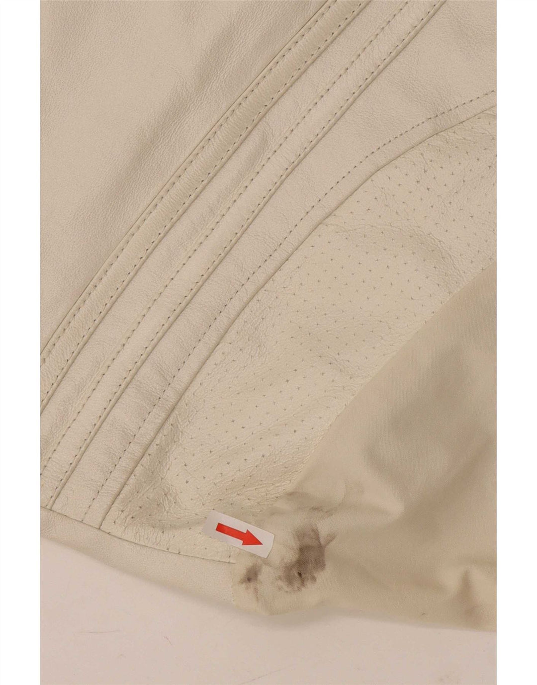 Veste en cuir surdimensionnée femme vintage IT 44 Cuir blanc moyen