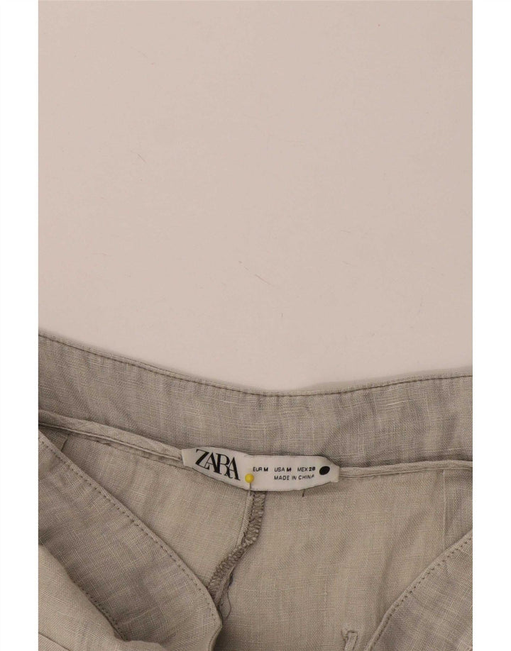 Zara Pantalon décontracté à jambe large pour femme Medium W28 L32 Gris