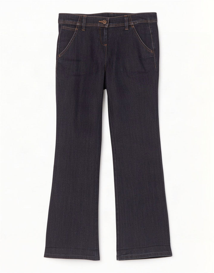 Benetton Jean Évasé Femme IT 42 Medium W30 L31 Bleu Marine