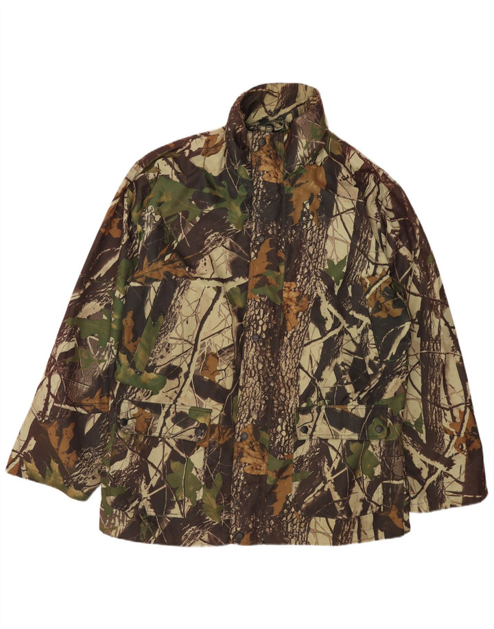 veste utilitaire homme vintage UK 42 XL Kaki Camouflage Polyester