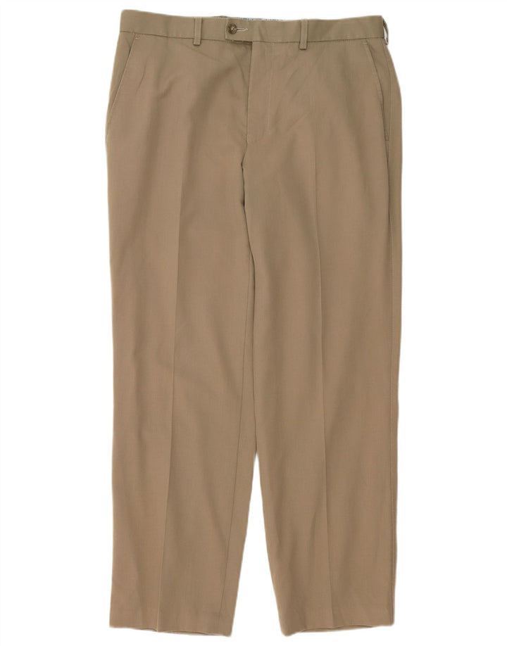 Marks & Spencer Pantalon de Costume Homme W34 L31 Laine Beige