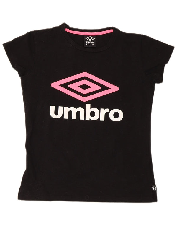 Umbro T-Shirt Graphique Fille 15-16 ans 2XL Noir Coton