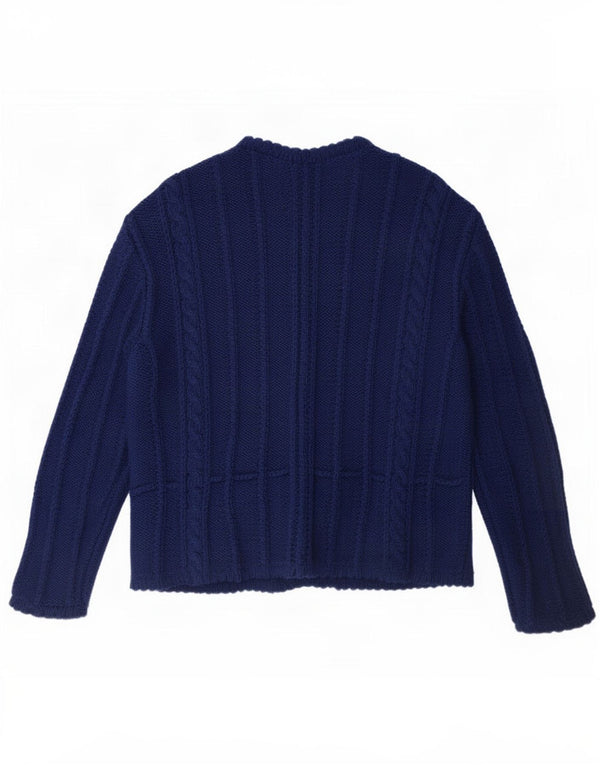 Vintage Womens Cardigan Sweater UK 12 Medium Navy Blue