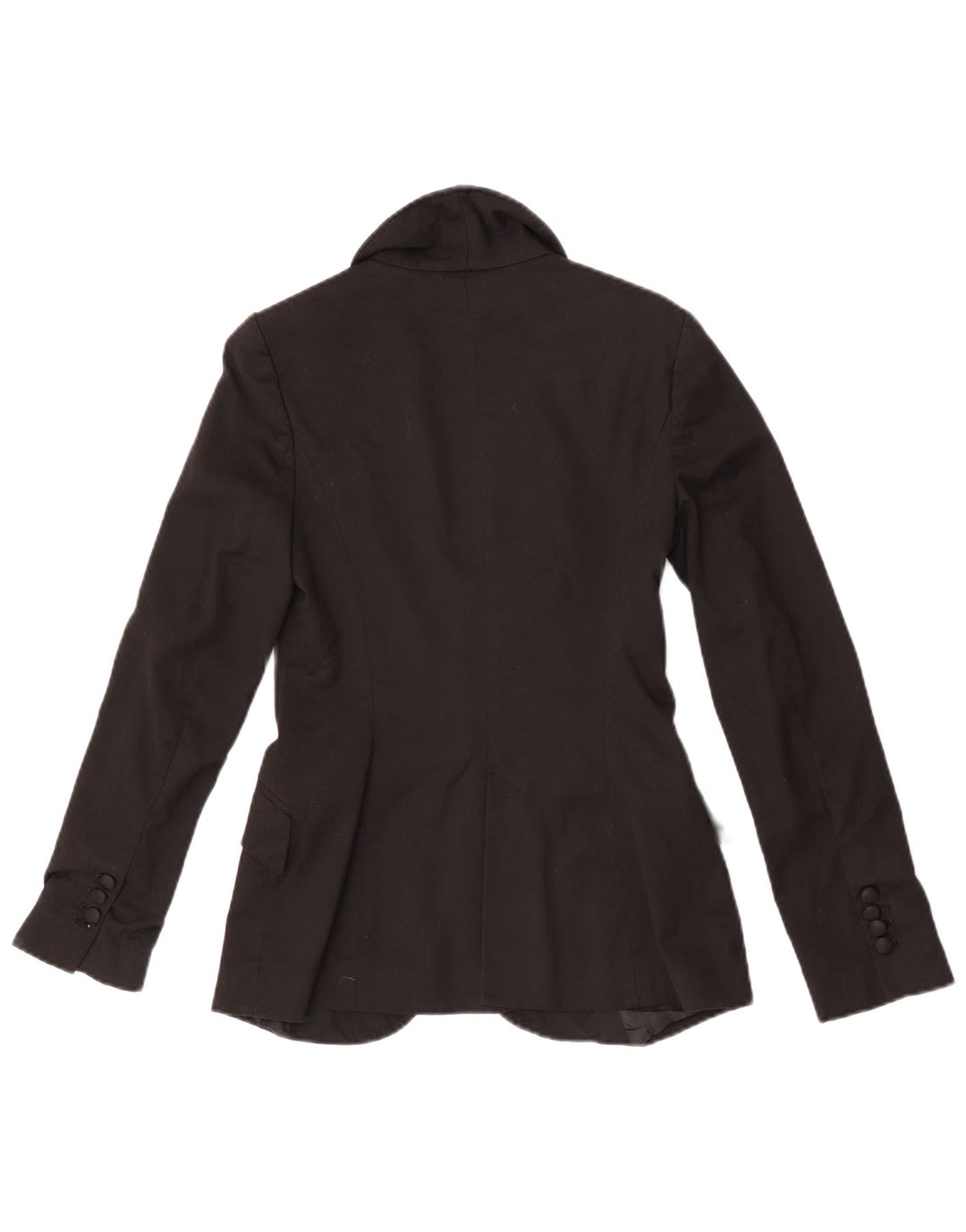 Zara Femme 1 Bouton Blazer Veste UK 10 Petit Noir Polyester