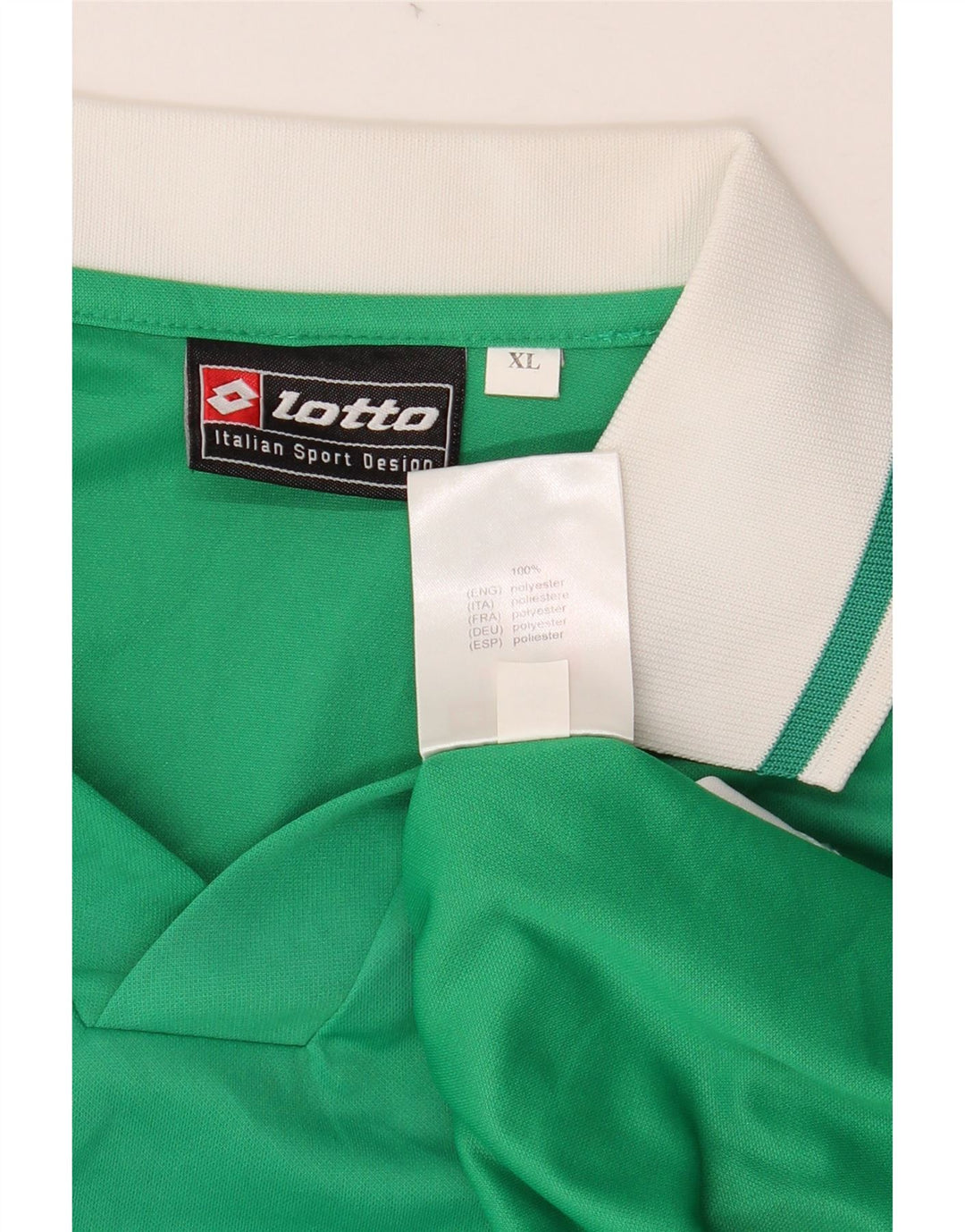 LOTTO Polo Graphique à Manches Longues Homme XL Vert Colorblock Polyester