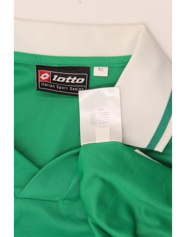 LOTTO Polo Graphique à Manches Longues Homme XL Vert Colorblock Polyester