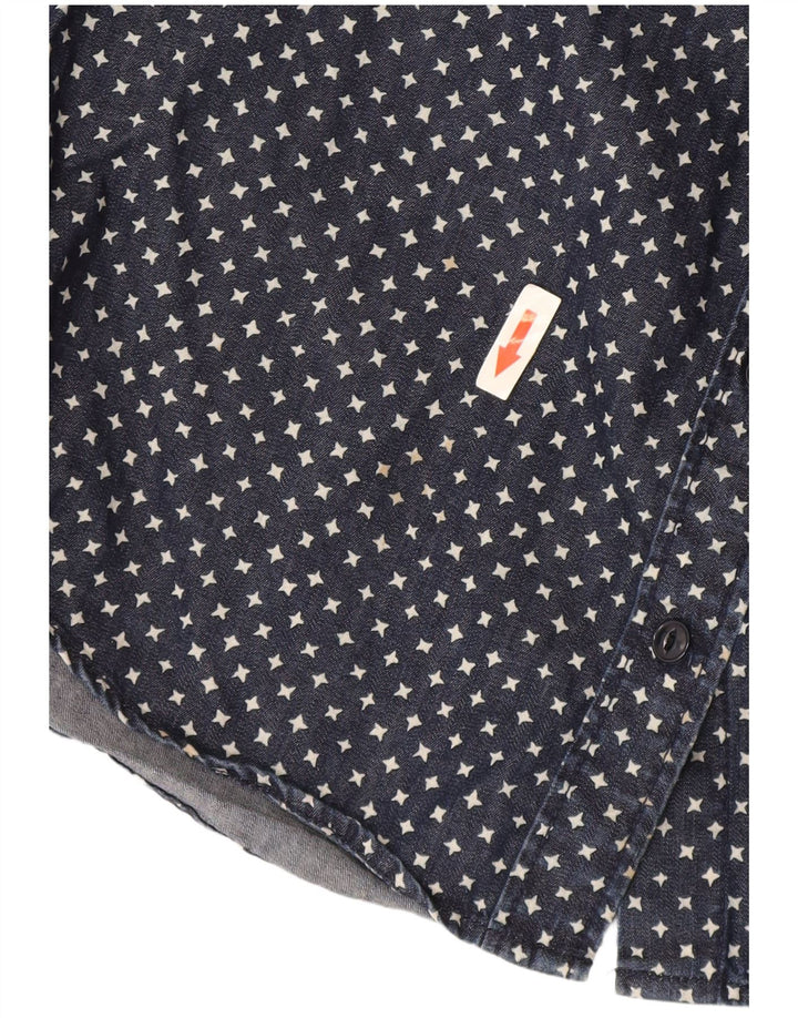 J. Crew Chemise en jean surdimensionnée à motif abstrait pour femme US 2 XS Bleu marine