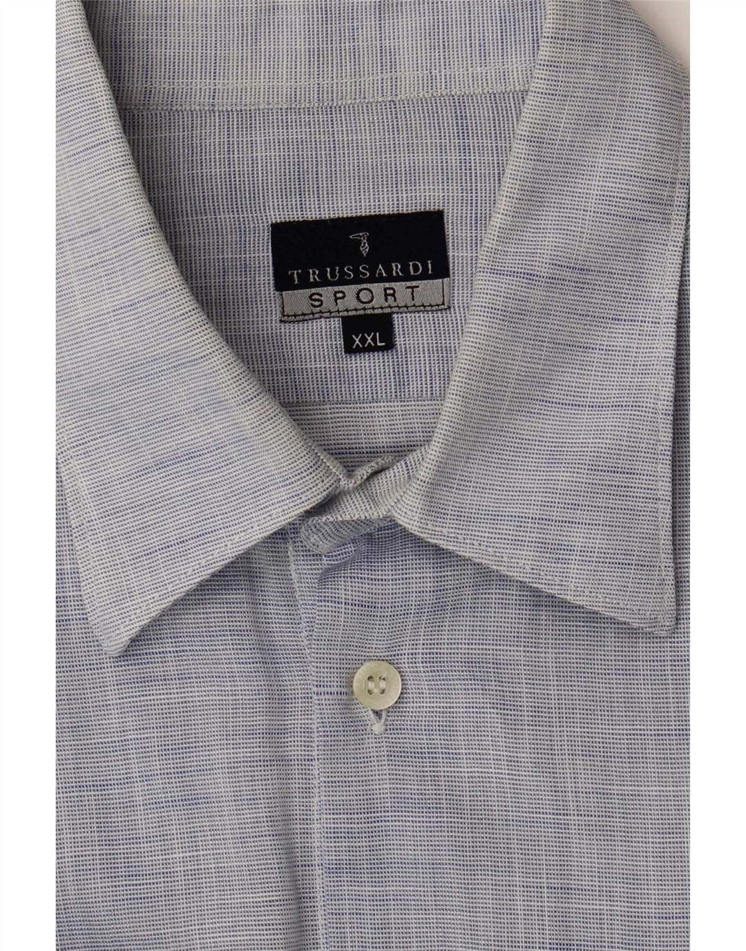 Trussardi Chemise Homme 2XL Bleu Moucheté Coton