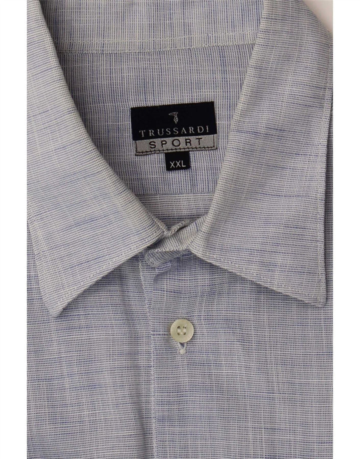Trussardi Chemise Homme 2XL Bleu Moucheté Coton