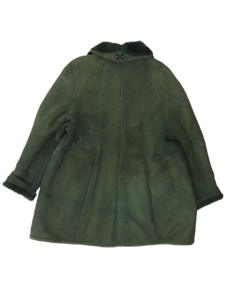 Manteau Oversize Femme Shearling IT 44 Vert Moyen