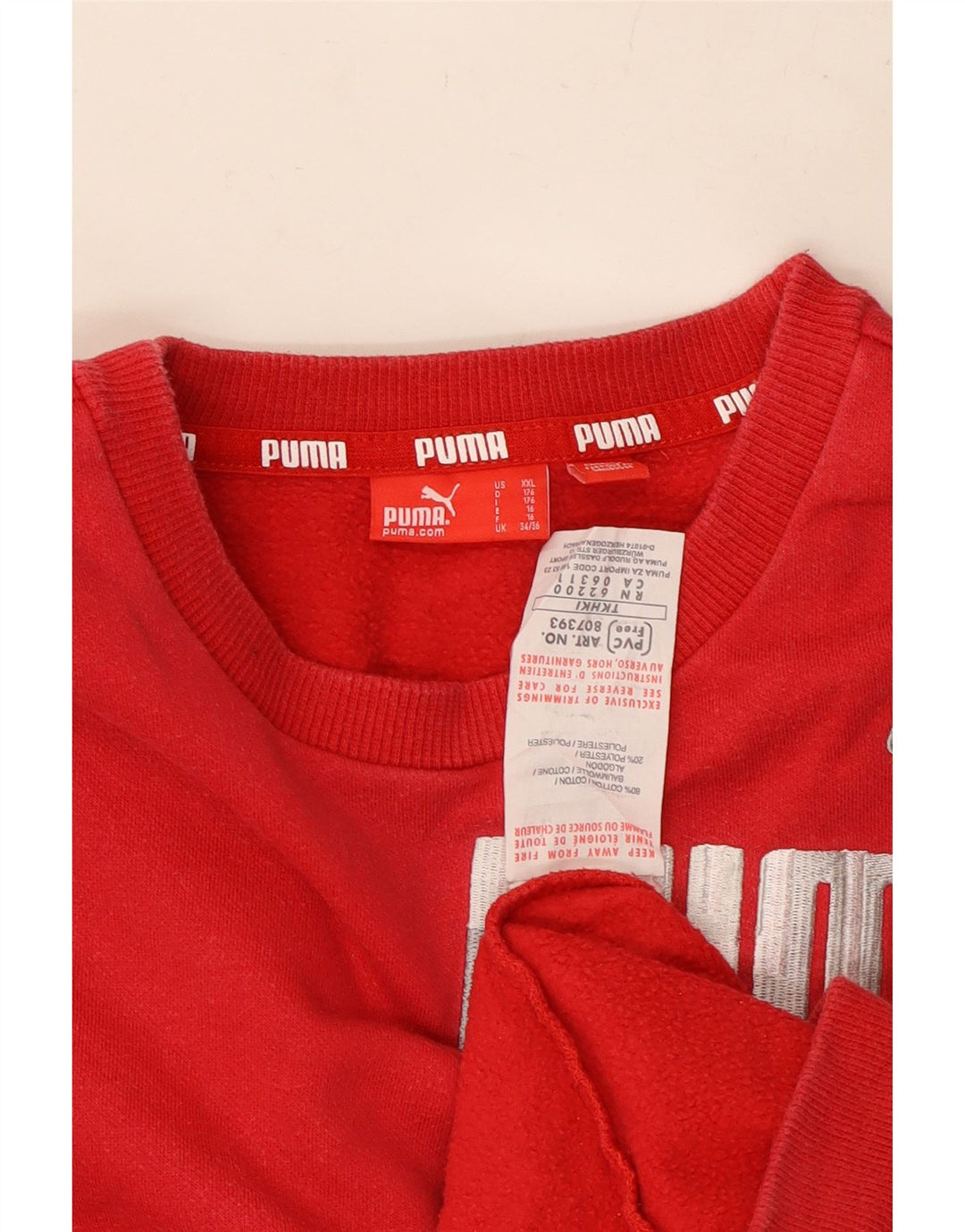 PUMA Sweatshirt Graphique Garçon 15-16 ans Rouge Coton