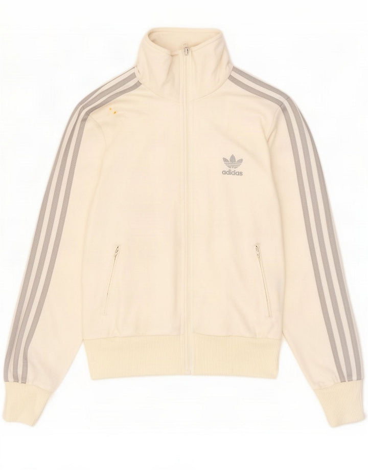 Adidas Veste de survêtement graphique pour femme UK 14 Polyester blanc moyen
