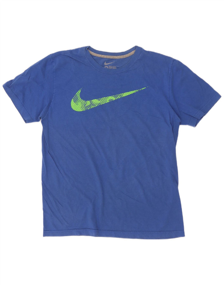 Nike Mens Regular Fit Graphic T-Shirt Top Bleu Moyen Coton