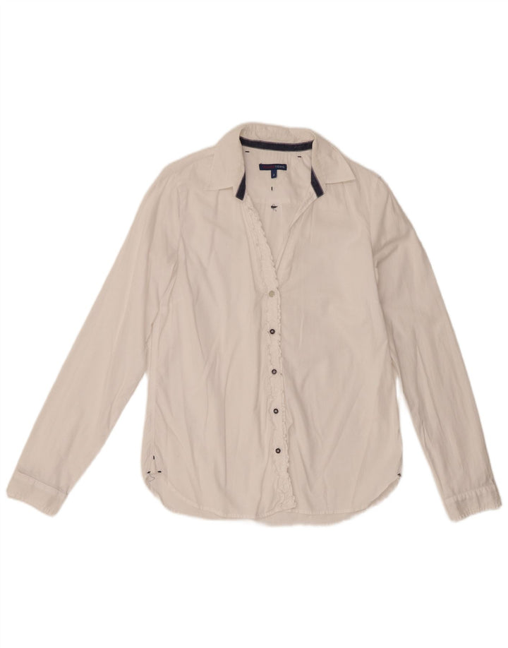 Trussardi Jeans Chemise Femme UK 10 Petit Blanc