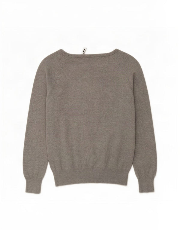 Zara Womens Cardigan Sweater UK 16 Large Gris Coton