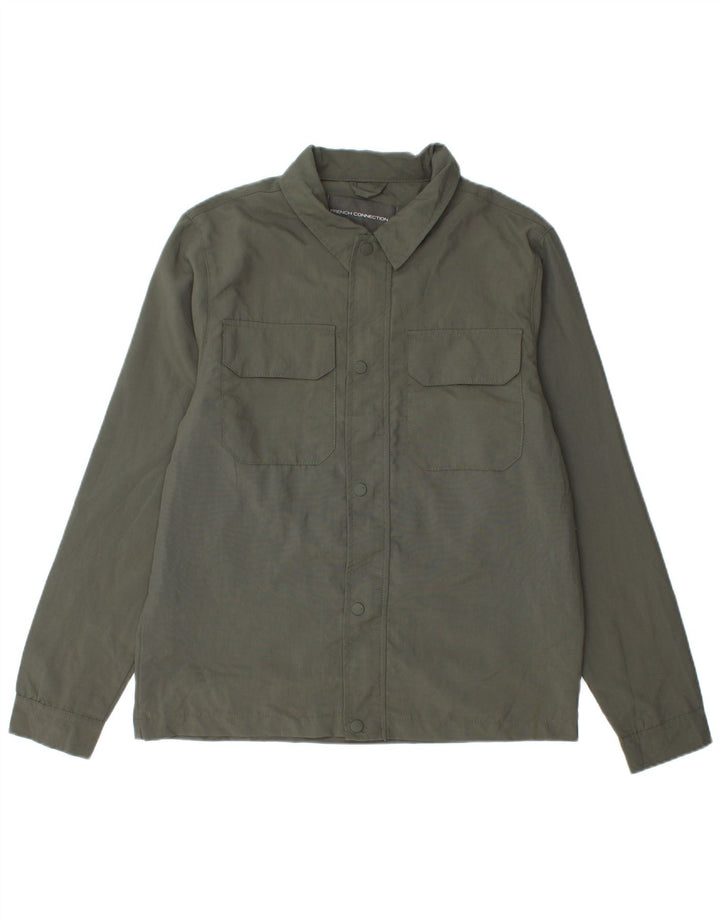French Connection Chemise Surchemise Homme Kaki Moyen Polyamide