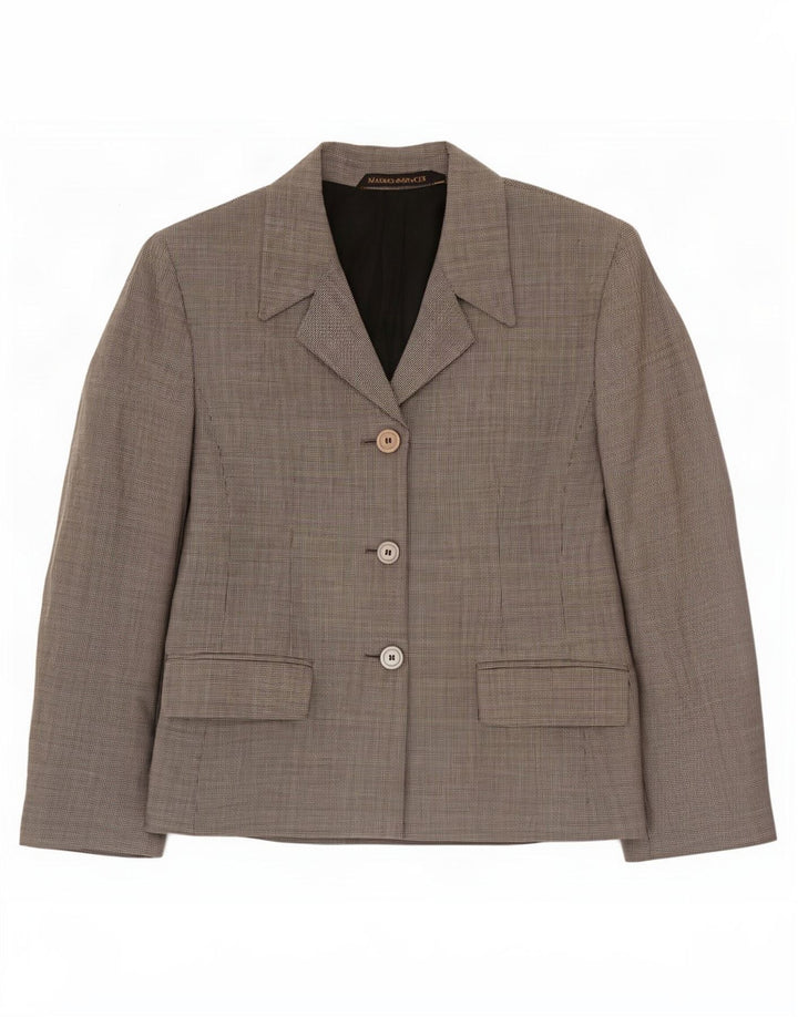 Marks & Spencer Veste blazer à 3 boutons pour femme UK 16 Grand pied-de-poule gris