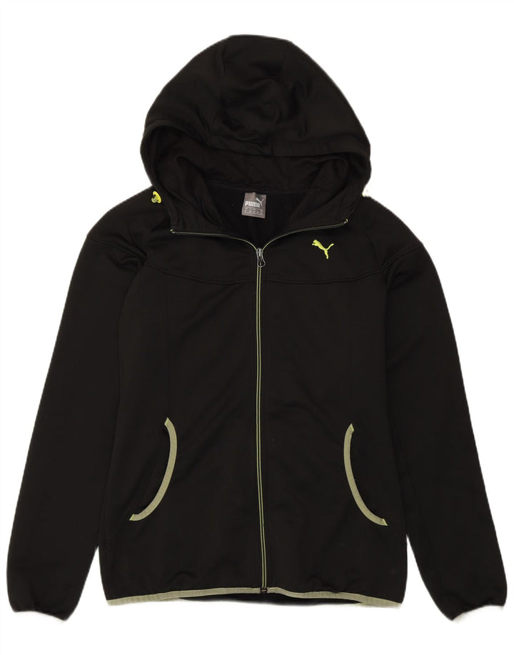 Puma Veste de survêtement à capuche pour femme UK 12 Medium Noir Polyester