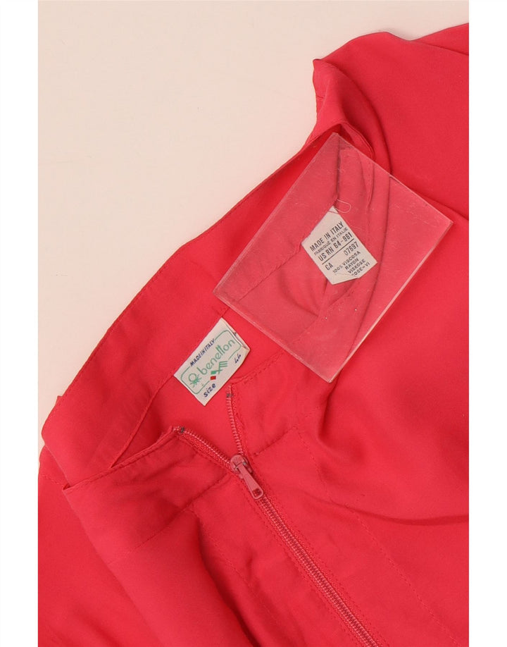 Benetton Femme Chemisier Court Oversize IT 44 Rose Moyen Viscose