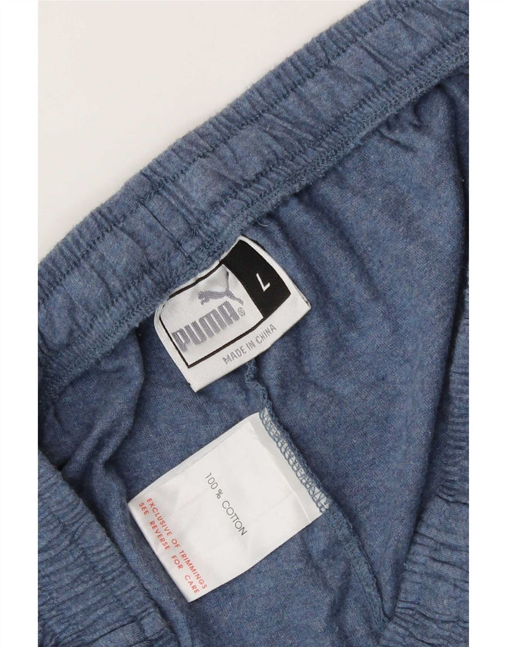 Puma Short de sport pour homme en coton moucheté bleu marine Taille L
