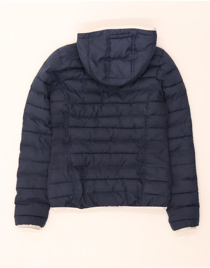 Adidas Veste rembourrée à capuche pour femme UK 6 XS Bleu marine Polyester